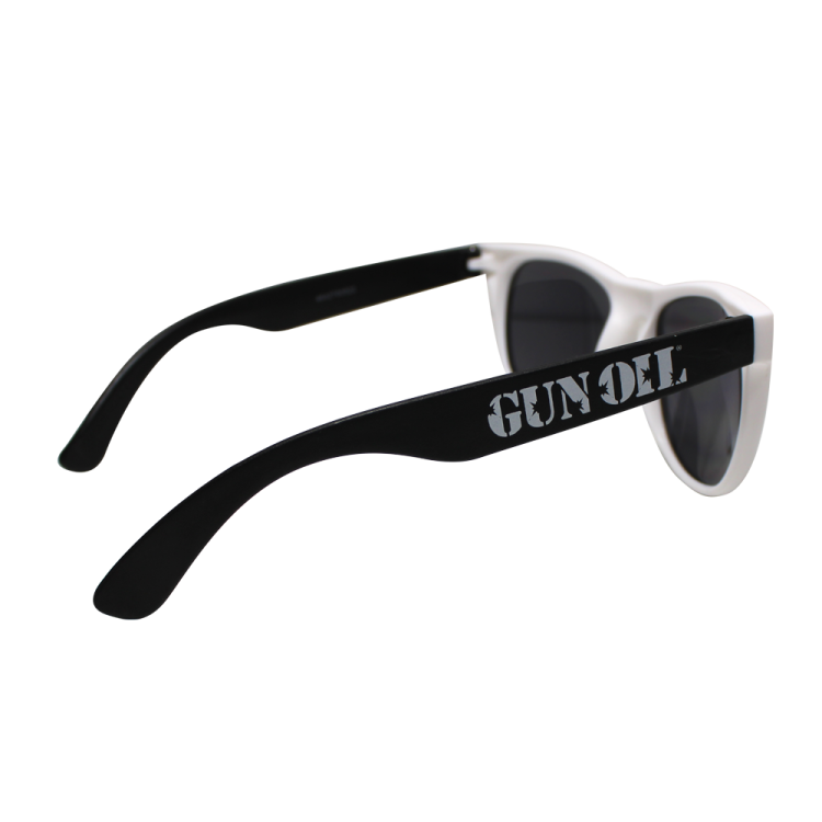 gun oil sunglasses black white