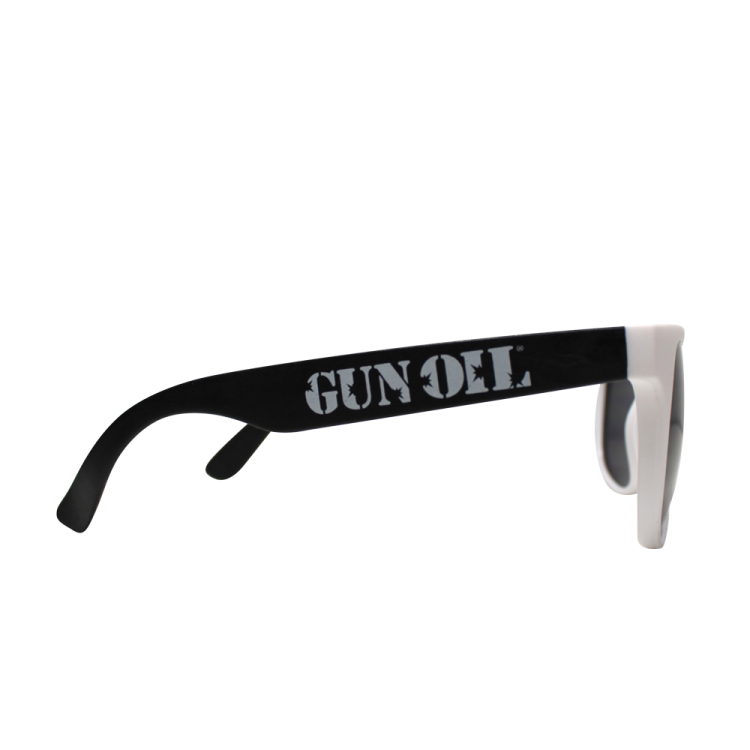 gun oil sunglasses black white