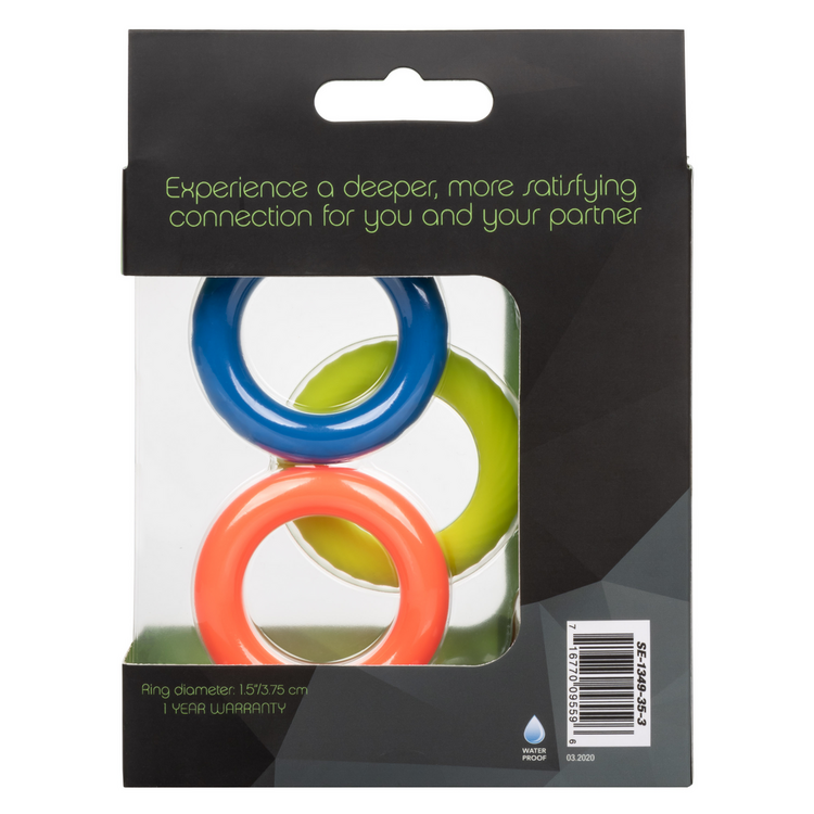 link up ultra soft climax cock ring set multicolor