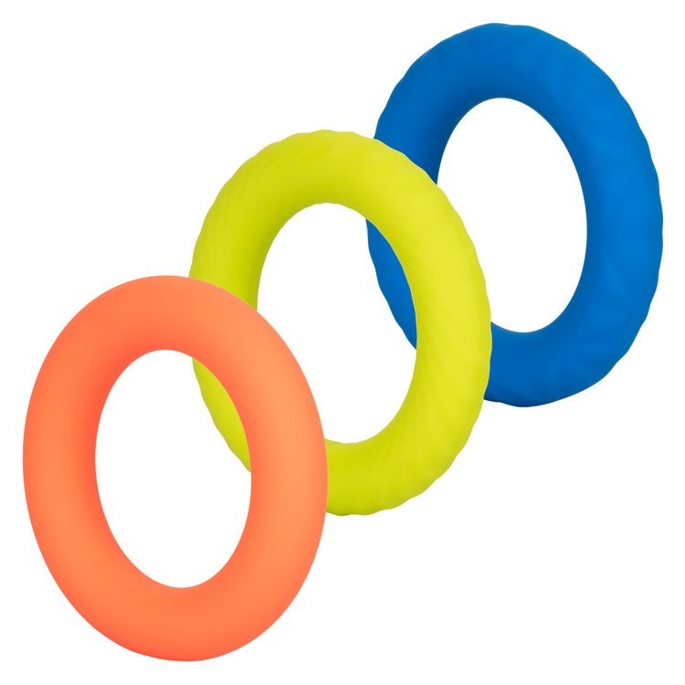 link up ultra soft climax cock ring set multicolor
