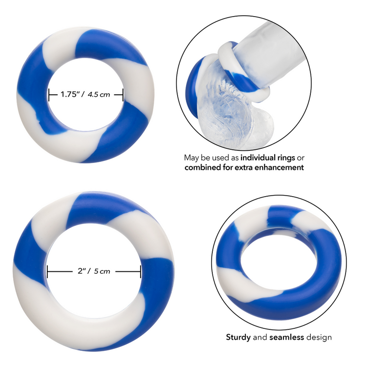 admiral 2 ring set blue and white