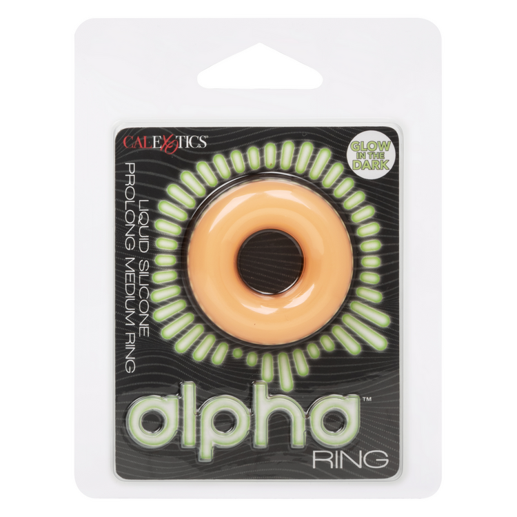 alpha glow in the dark liquid silicone prolong cock ring medium