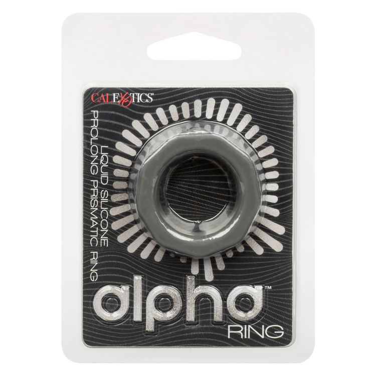 alpha liquid silicone prolong prismatic cock ring grey