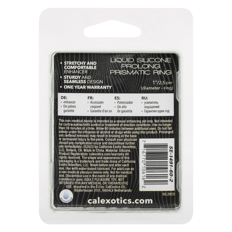 alpha liquid silicone prolong prismatic cock ring grey