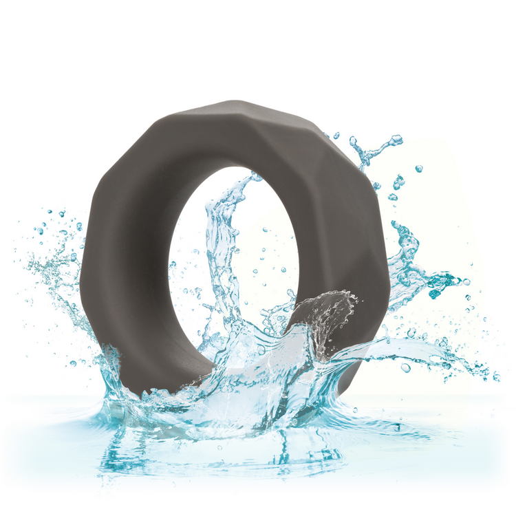 alpha liquid silicone prolong prismatic cock ring grey