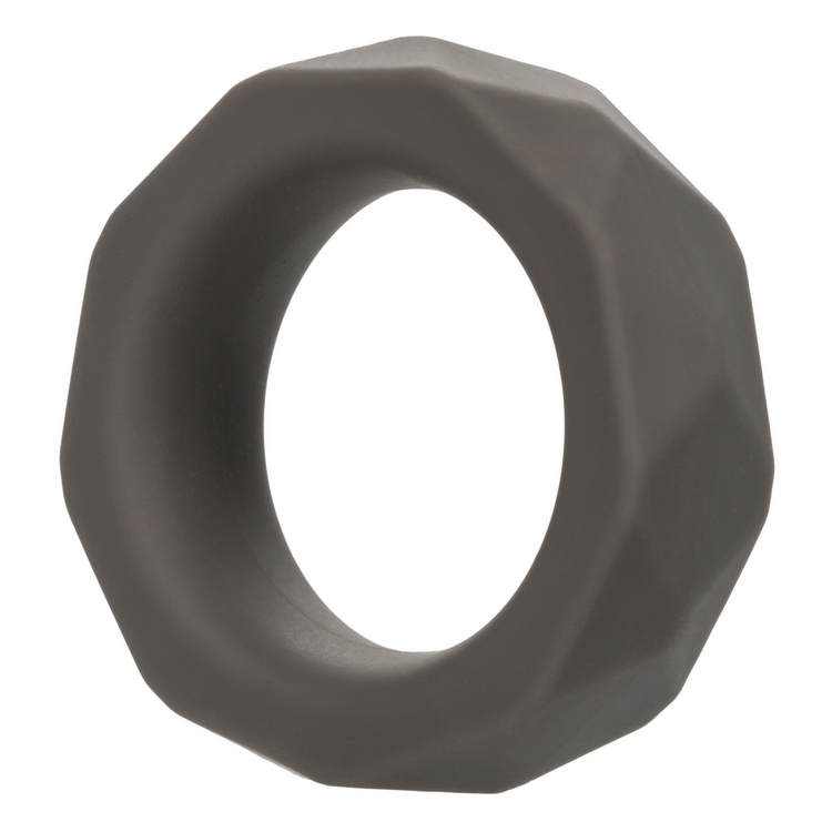 alpha liquid silicone prolong prismatic cock ring grey