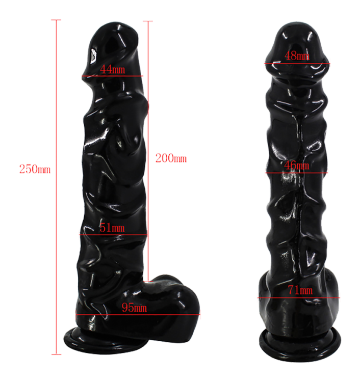 thick 10 inch suction cup dildo black