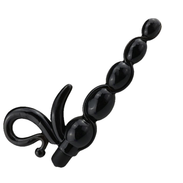 vibrating jelly anal beads black