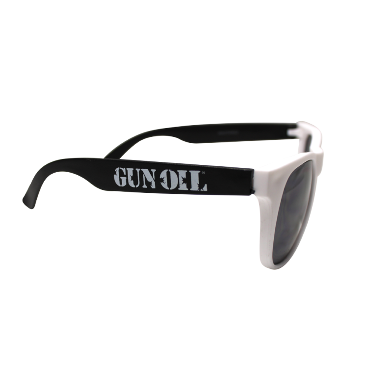 gun oil sunglasses black white