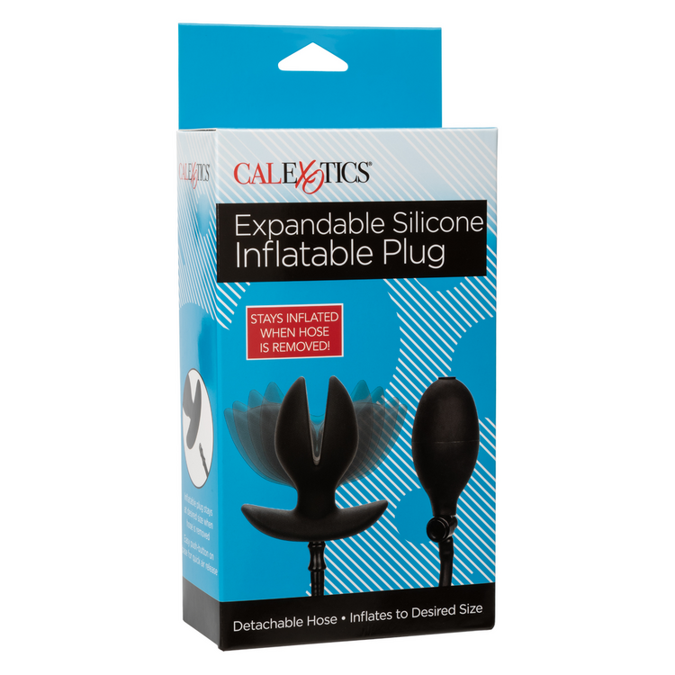 expandable silicone inflatable plug black