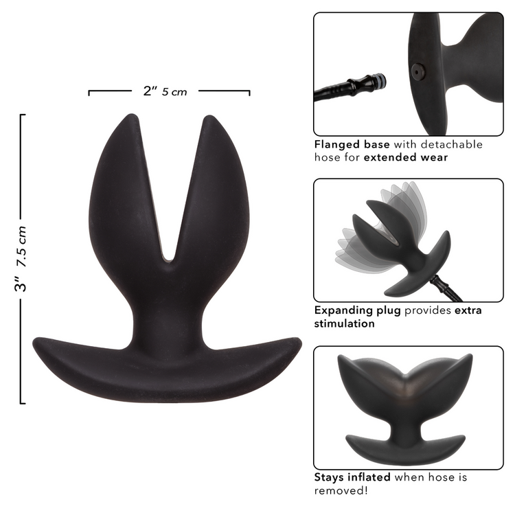 expandable silicone inflatable plug black
