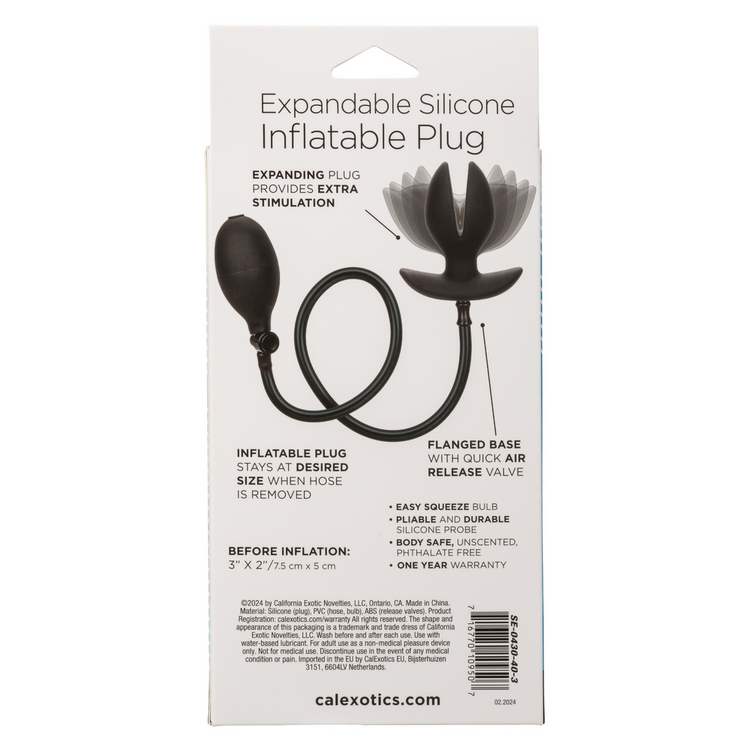 expandable silicone inflatable plug black