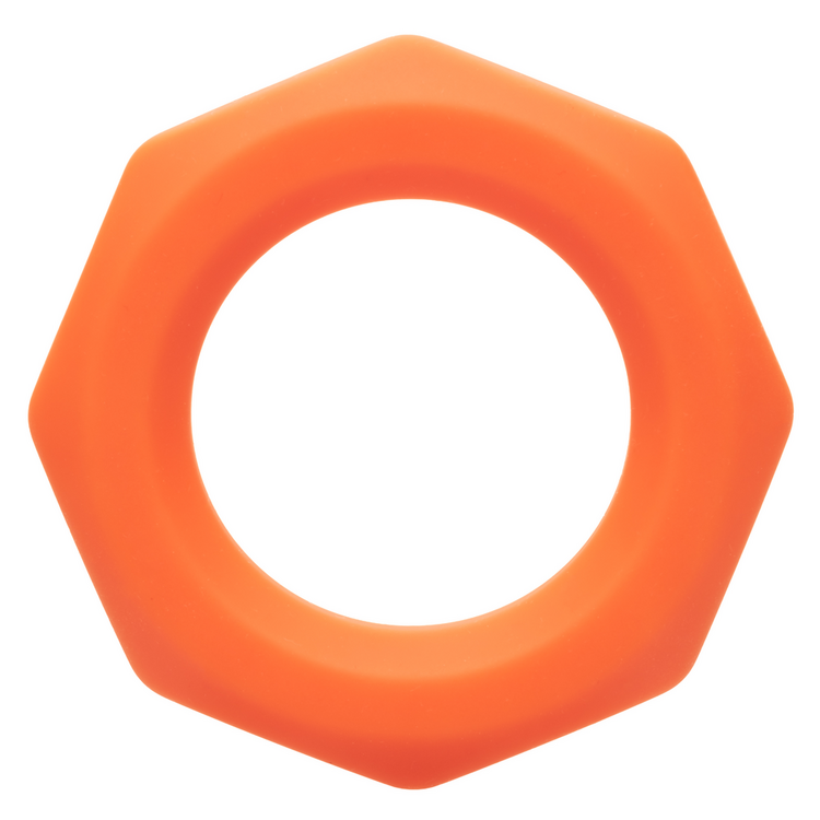 alpha liquid silicone sexagon cock ring orange