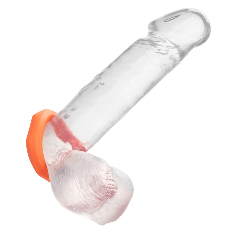 alpha liquid silicone sexagon cock ring orange