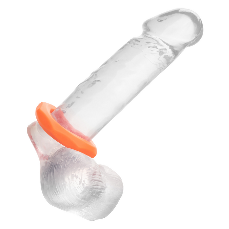 alpha liquid silicone sexagon cock ring orange
