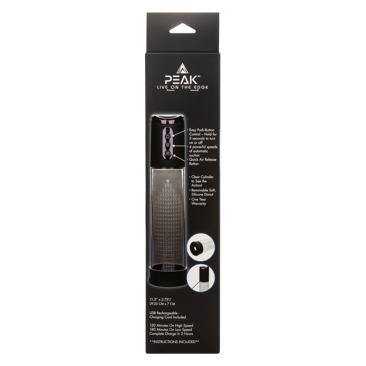 peak rechargeable penis pump black
