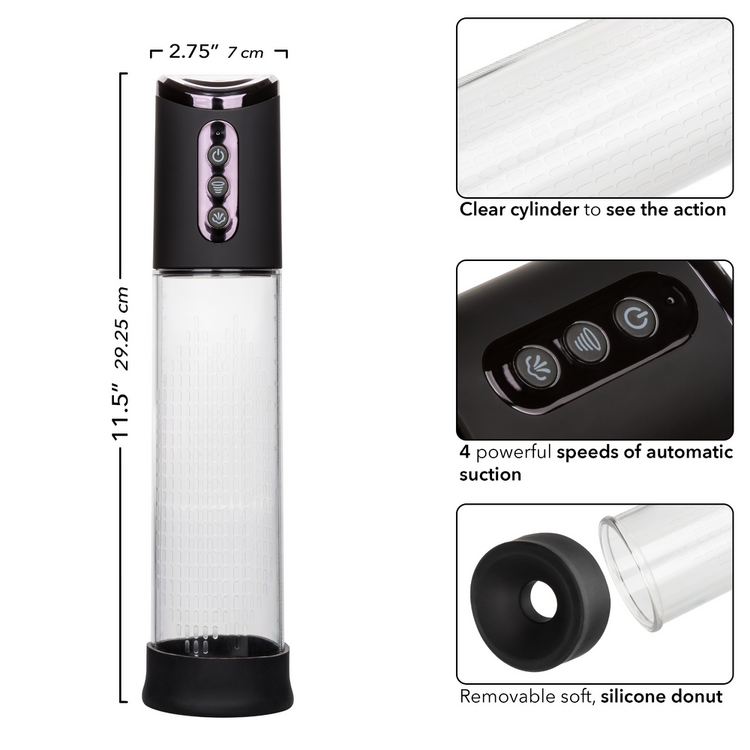 peak rechargeable penis pump black