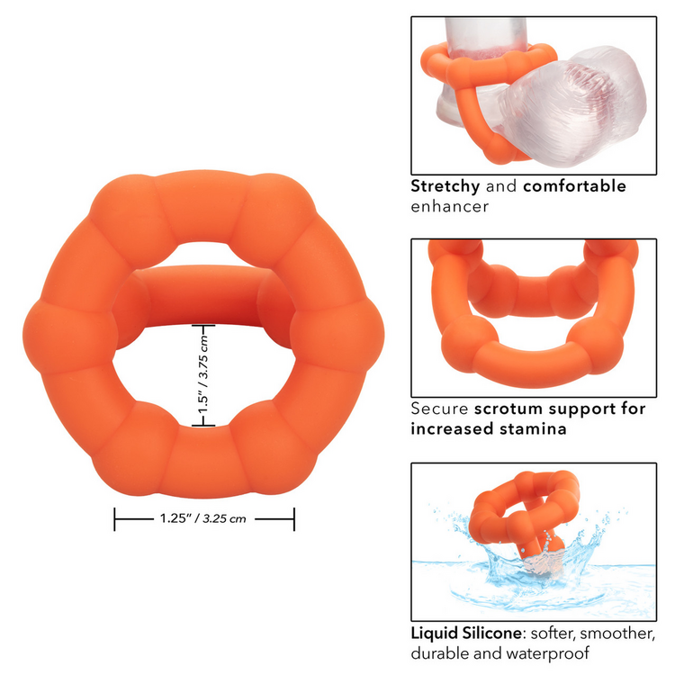 alpha liquid silicone all star cock ring orange