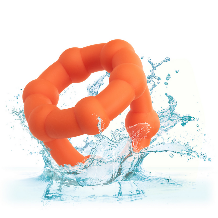 alpha liquid silicone all star cock ring orange